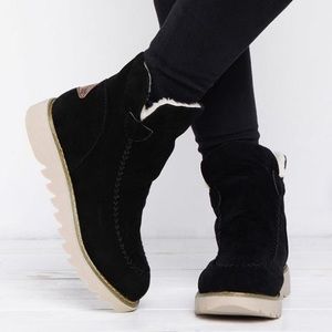 Fur Lined Ankle Snow Boots